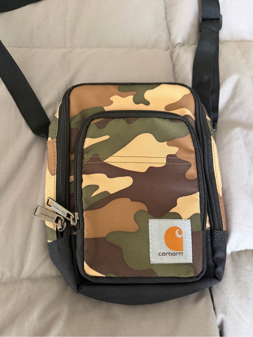 Carhartt Camo Crossbody Pouch in Green and Brown